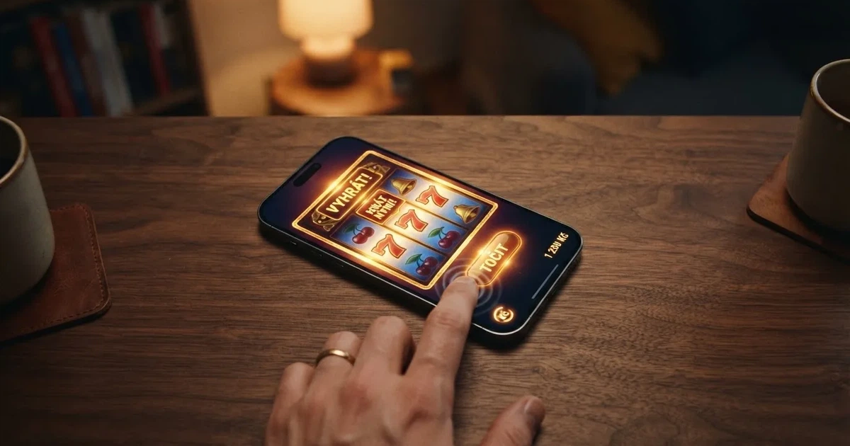 Detailní záběr na prsty klepající na displej chytrého telefonu drženého v ruce.